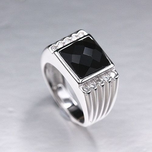 Bague En Argent Pur S925 Pour Homme, Anneau En Agate, Ajustable, Solide, Mode Européenne Et Américaine