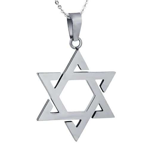 Zense - Pendentif Homme Étoile De David Argenté Zp0233 - Avec Chaîne 51 Cm