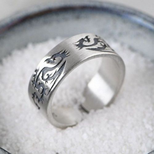 Bague En Argent Massif S925 Pour Femme, Bijou Rétro, Totem De Dragon De Bon Augure, Tendance 2021