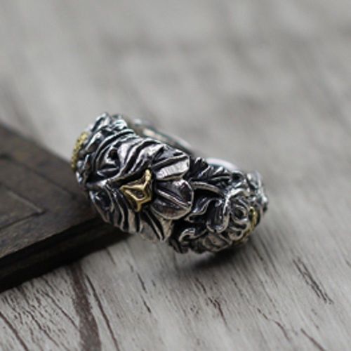Bague Rétro En Argent Pur Thaïlandais S925 Pour Hommes Et Femmes, Bague Personnalisée En Forme De Fleur De Rose, Nouveauté 2020