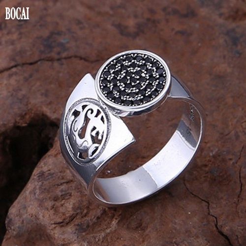 Bague Dragon Bleu Pour Hommes, Bijoux En Argent Pur Thaïlandais, 100%, S925