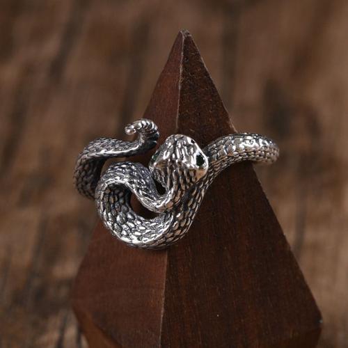 Bague Serpent À Sonnette En Argent Pur S925 Pour Homme, Bijou Vintage, Ouvert, Unique, Style Masculin