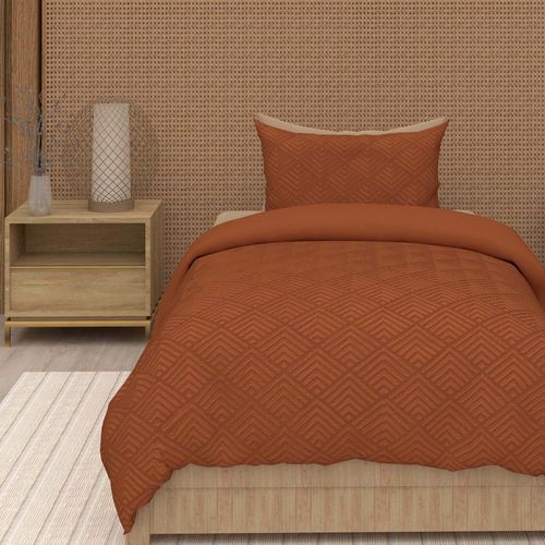 Parure Housse De Couette 3d Microfibre 140x200 Cm Gaia Brun, Par Soleil D'ocre