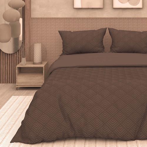 Parure Housse De Couette 3d Microfibre 140x200 Cm Gaia Brun, Par Soleil D'ocre