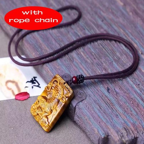 Pendentif En Pierre D'oeil De Tigre, Amulette Porte-Bonheur, Amulette Homme Porte-Bonheur