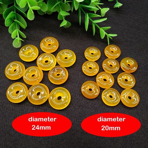 Boucle De Sécurité En Agate Jaune, Pendentif, Fabrication De Bijoux Pour Filles, 6 Pièces/Lot