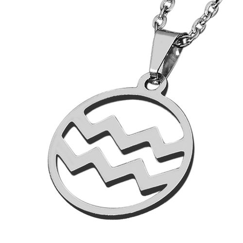 Zense - Pendentif Zodiaque Verseau Pour Homme Zp0244 - Avec Chaîne 51 Cm