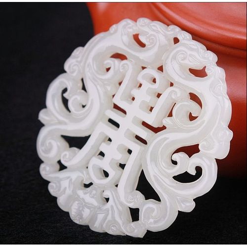 Pendentif En Jade Naturel Blanc Pour Hommes Et Femmes, Collier En Jade Naturel, Pendentif Dragon Creux, Accessoires De Bijoux Sculptés À La Main, Amulette Porte-Bonheur, Cadeau