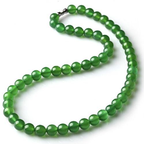 Collier De Perles En Jade Vert Naturel Pour Hommes Et Femmes, Amulette Porte-Bonheur Sculptée À La Main, Bijoux À La Mode, 6mm