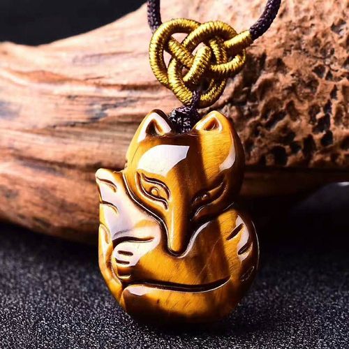 Collier Pendentif En Pierre D'oeil De Tigre Naturelle Chinoise, Bijou Sculpté À La Main, Détente, Guérison, Cadeau De Chance Pour Homme Et Femme, Corde Gratuite