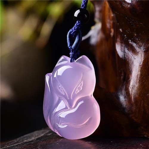 Pendentif En Agate Rose Naturelle, Perles En Renard, Accessoires De Mode, Sculpté À La Main, Amulette Porte-Bonheur Pour Homme Et Femme, Cadeaux, Breloque Collier