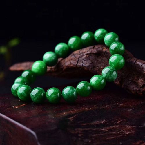 Bracelet Élastique En Jade À Perles Vertes Naturelles 6 À 14mm, Bijou De Collier Rond En Jade, Fait À La Main, Amulette De Chance Pour Hommes Et Femmes, Nouveau Modèle