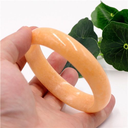 Bracelet En Jade Chinois Jaune Naturel, Bijoux, Amulette Porte-Bonheur Pour Femmes, 54 À 64mm