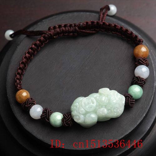 Bracelet Pixiu En Jade Naturel Personnalisé, Réglable, Accessoires De Mode, Amulette Nouée À La Main Pour Femme