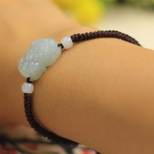 Bracelet Pixiu En Jade Naturel Personnalisé, Réglable, Accessoires De Mode, Amulette Nouée À La Main Pour Femme