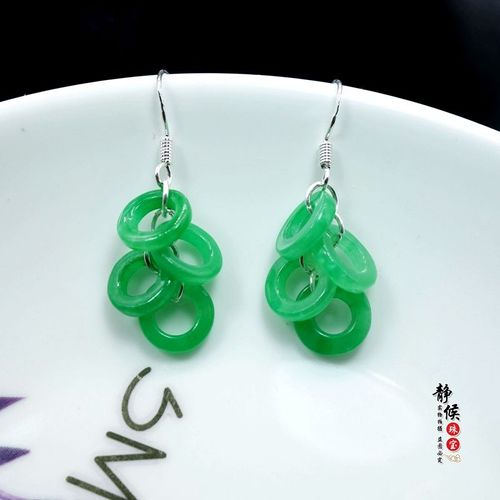 Boucles D'oreilles En Perles De Jade Vert, Collier, Breloque, Bijoux, Accessoires, Sculpté À La Main, Amulette Porte-Bonheur Pour Homme Et Femme, Tendance