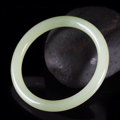 Bracelet En Jade Blanc Chinois 54-64mm, Bijoux À Breloques, Accessoires De Mode, Sculpté À La Main, Porte-Bonheur, Rond, Amulette, Cadeaux