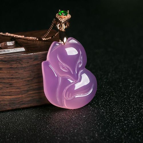 Collier Pendentif En Agate Violette Naturelle, Bijoux, Accessoires De Mode, Sculpté À La Main, Amulette Porte-Bonheur Pour Homme Et Femme, Chaîne De Pull