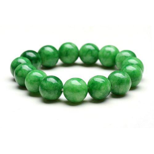 Bracelet En Perles De Jade Vert Naturel 14mm, Réglable, Breloque, Bijoux, Accessoires De Mode, Sculpté À La Main, Amulette Porte-Bonheur Pour Homme, Cadeau