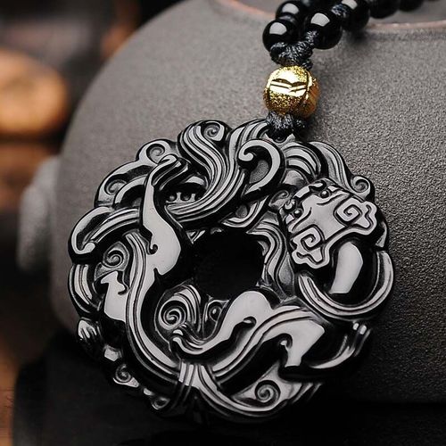 Pendentif Dragon Obsidienne À La Mode, Perles, Accessoires De Bijoux, Sculpté À La Main, Amulette Porte-Bonheur Pour Homme, Cadeaux, Nouveau