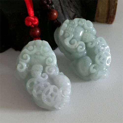 Pendentif En Jade Dragon Émeraude Naturelle, 2 Pièces, Collier De Perles, Bijoux De Charme, Sculpté À La Main, Amulette Porte-Bonheur Pour Homme Et Femme, Nouveau