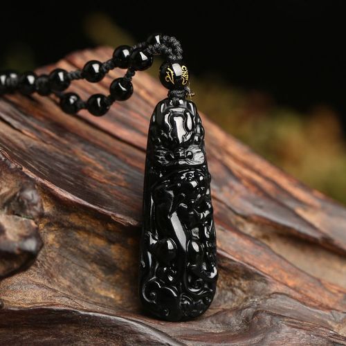Collier Pendentif Dragon En Obsidienne Naturelle, Accessoires De Mode, Bijoux Sculptés, Amulette, Cadeaux Porte-Bonheur Pour Femmes, Chaîne De Pull, Nouveau