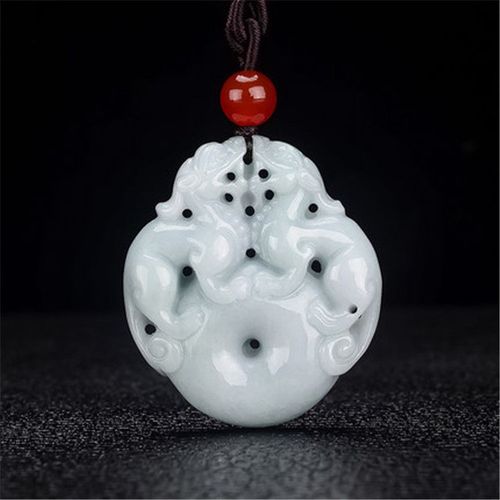 Collier En Émeraude Naturelle, Double Face, Sculpture, Boucle De Sécurité, Pendentif En Jade, Perles, Bijoux Mode Homme Femme, Amulette Porte-Bonheur, Nouveau