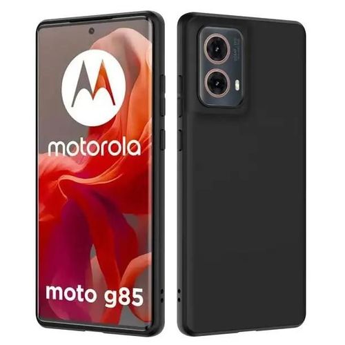 Coque Pour Moto G85 5g - Housse Etui Silicone Gel Fine + Verre Trempe - Noir