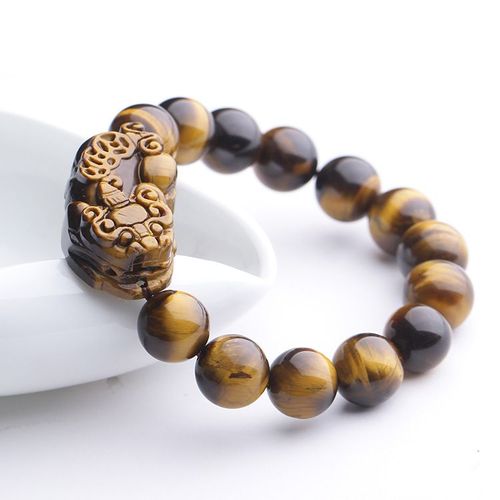 Bracelet En Pierre Naturelle Tigereye Pixiu, Perles, Bijoux, Accessoires De Charme, Sculpté À La Main, Amulette Porte-Bonheur, Cadeaux Pour Femmes
