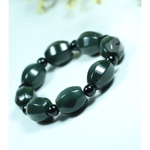 Bracelet En Jade Naturel Hetian, Perles Rondes, Élastique, Breloque, Accessoires De Mode, Sculpté À La Main, Amulette Pour Homme Et Femme, Cadeau, Nouveau