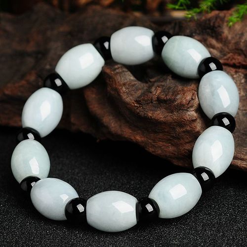 Bracelet En Jade Avec Émeraude Naturelle Gravée, Élastique, Perles Porte-Bonheur, Bijoux À La Mode, Sculpté À La Main, Amulette, Cadeau Pour Homme Et Femme, Nouveau