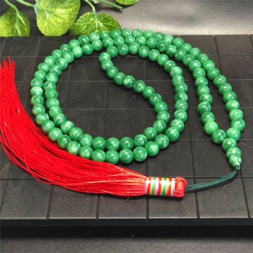 Collier De Chapelet De Perles Vertes Naturelles Authentiques De 6mm, 108, Bijoux À La Mode, Accessoires De Charme, Amulette Porte-Bonheur, Cadeaux Pour Femmes Et Hommes