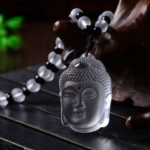 Collier Pendentif Bouddha Porte-Bonheur En Cristal Blanc, Amulette, À La Mode, Boutique Naturelle Chinoise, Cadeaux Porte-Bonheur Pour Femmes