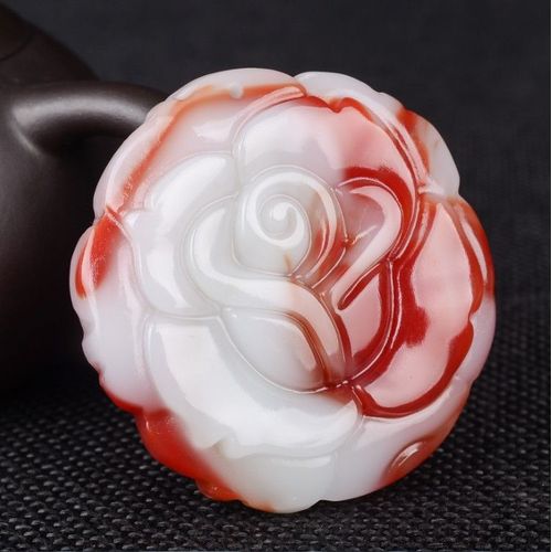 Collier Pendentif Rose Jade Coloré Chinois, Bijoux À La Mode Sculpté À La Main, Relax, Guérison, Homme Et Femme, Cadeaux Porte-Bonheur, Amulette Corde Gratuite