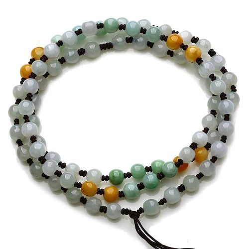 Collier De Perles En Émeraude Naturelle Tricolore, 5-6mm, Tricoté À La Main, Breloque Réglable, Bijoux, Accessoires De Mode, Amulette Porte-Bonheur Pour Femme Et Homme