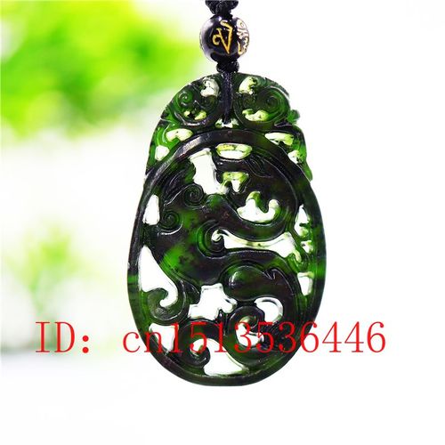 Collier Et Pendentif En Jade Vert Et Noir Pour Homme, Bijou En Pierre Naturelle Chinoise, Pendentif Sculpté Double Face, Amulette, Cadeau, Chaîne De Chandail