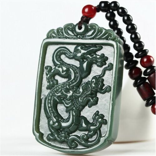 Collier De Perles En Jade Naturel Hetian Dragon, Pendentif, Bijoux, Accessoires De Mode, Sculpté À La Main, Amulette, Cadeaux Pour Hommes Et Femmes, Chaîne De Pull
