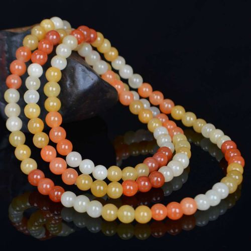 Bracelet Et Collier En Agate Naturelle 6mm, Perles Élastiques Réglables, Accessoires De Mode, Amulette Porte-Bonheur Pour Homme Et Femme