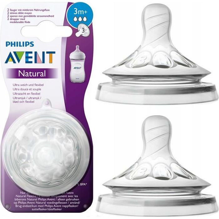 Tétines Pour Biberons Philips Avent Scf043/27 3 Mois Et +.