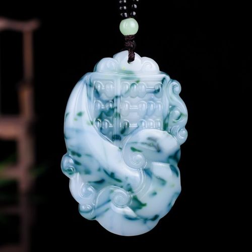 Collier En Jade Coloré Ruyi Pour Hommes, Pendentif Sculpté À La Main, Amulette À La Mode, Cadeaux Porte-Bonheur, Chaîne De Pull, Corde Libre