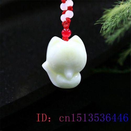 Pendentif En Renard Jade Pour Femmes, Breloque Sculptée En Pierre Précieuse Chinoise, Accessoires À La Mode, Bijoux Naturels, Collier Amulette, Cadeaux Blancs