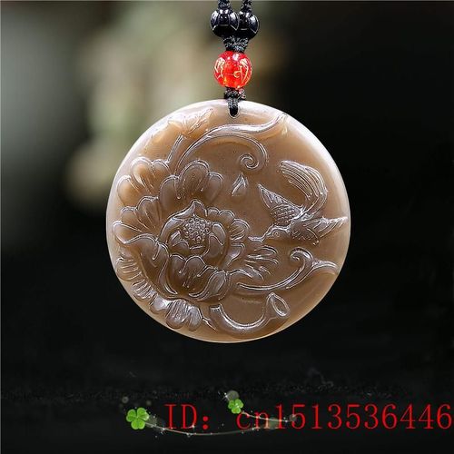 Pendentif En Jade Rose Pour Femmes, Fleur Naturelle Sculptée, Bijoux, Collier Chinois, Amulette, Breloque