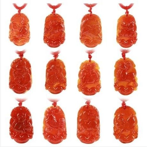 Pendentif Du Zodiaque Chinois En Agate Rouge Naturelle, Bijou, Accessoires De Mode, Sculpté À La Main, Amulette Porte-Bonheur, Cadeaux Pour Hommes Et Femmes
