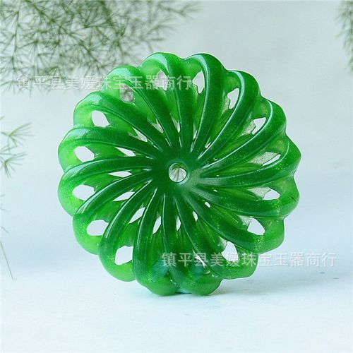 Pendentif En Jade Vert Émeraude Naturel, Fleurs Porte-Bonheur, Collier, Breloque, Bijoux, Accessoires De Mode, Sculpté À La Main, Amulette, Cadeau Pour Homme Et Femme