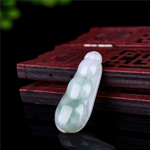 Amulette Porte-Bonheur Sculptée À La Main Pour Homme Et Femme, Collier De Perles En Jade, Émeraude Naturelle, Quatre Haricots, À La Mode, Amulette Porte-Bonheur, Cadeaux, Nouveau A96