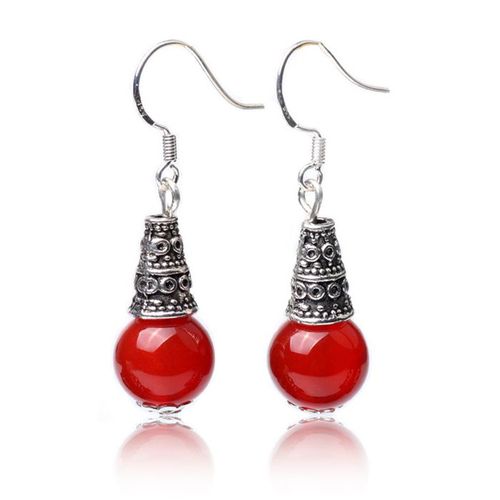 Boucles D'oreilles En Argent 925, Perle D'agate Naturelle, Jade, Bricolage, Bijoux De Charme, Accessoires De Mode Sculptés À La Main Pour Homme Et Femme, Ahd, Amulette Porte-Bonheur, Cadeaux