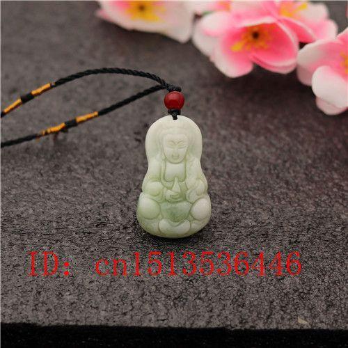 Pendentif En Jade Guanyin Sculpté, En Jade Blanc Naturel Chinois, Bodhisattva, Collier À Breloques, Bijoux Amulette Bouddhiste À La Mode, Cadeaux