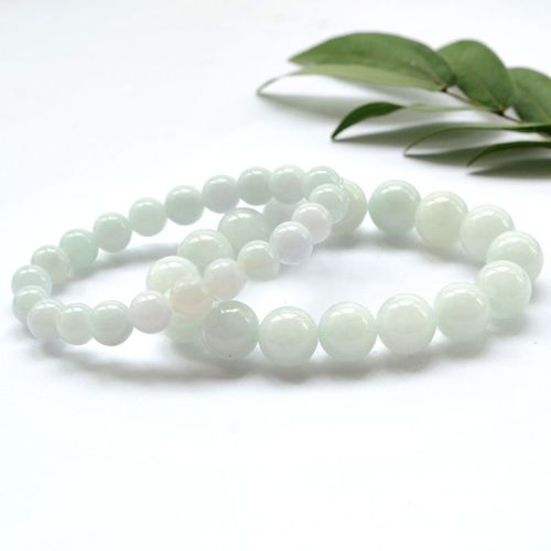 Bracelet En Perles Blanches Émeraude Naturelles 8-13mm, Bijoux À Breloque Élastique, Sculpté À La Main, À La Mode, Cadeaux Porte-Bonheur Pour Homme Et Femme, Amulette Aaa +