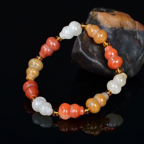 Bracelet En Perles De Gourde De Jade En Soie Dorée Naturelle, Breloque Élastique, Bijoux À La Mode, Fait À La Main, Pour Homme Et Femme, Cadeaux Porte-Bonheur, Amulette, Nouveau