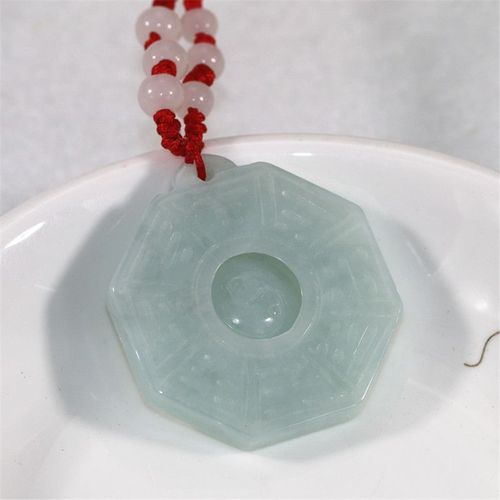 Pendentif En Jade Naturel, Émeraude, Jésus, Huit Diagrammes, Breloques, Accessoires De Mode, Sculpté À La Main, Amulette, Cadeau Pour Homme Et Femme